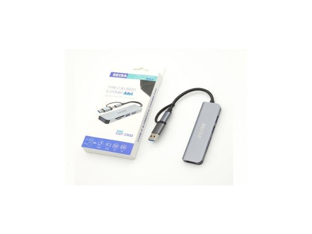 &uu HUB TIPO USB MACBOOK CQT-2302 5 EN 1 SEISA
